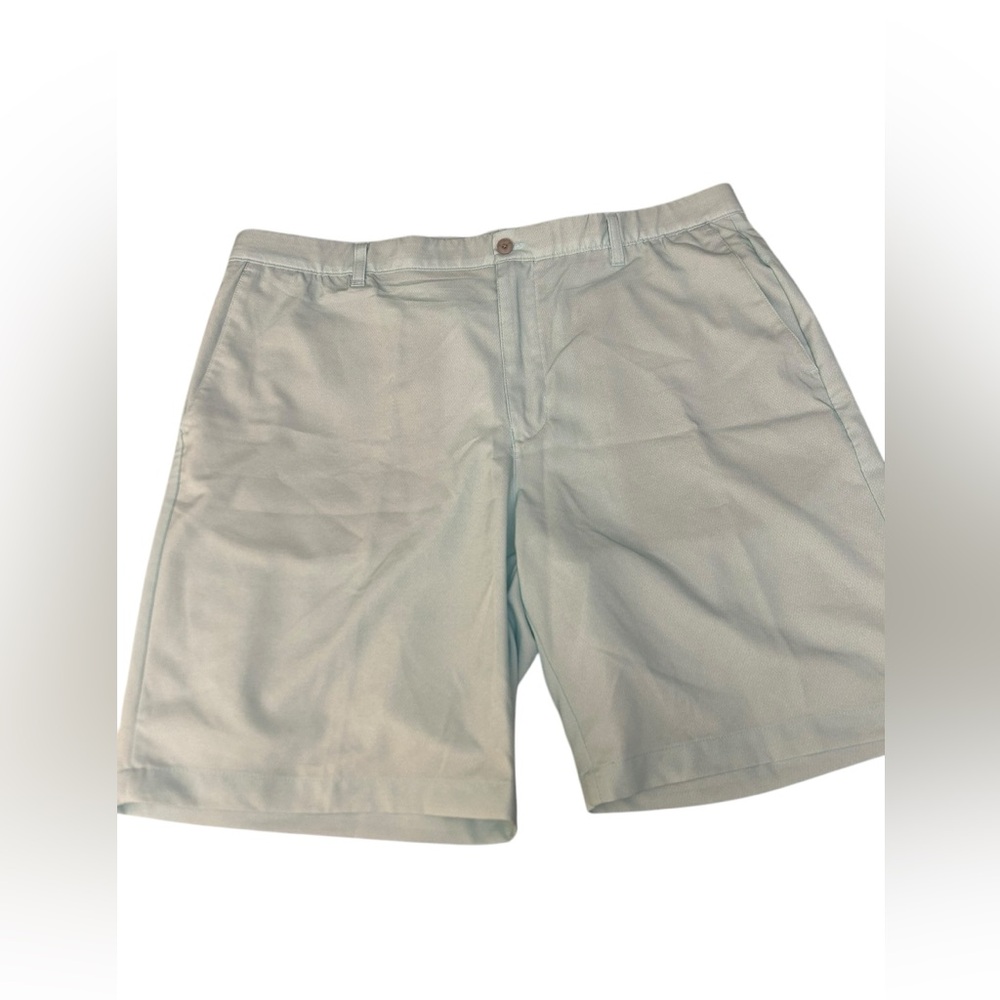 PGA‎ Tour Flat Front Golf Casual Shorts Men’s Sz 38 Light Blue Subtle Pattern